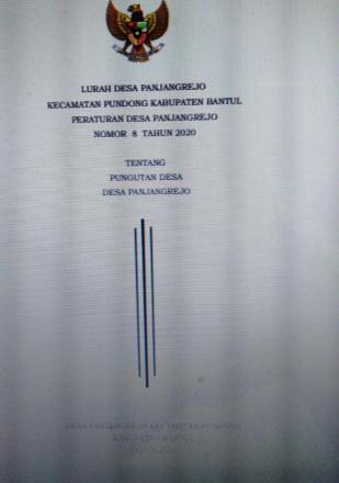 Peraturan Kalurahan No 08 Tahun 2020