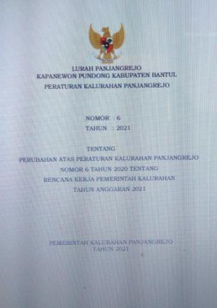 Peraturan Kalurahan No 6 Tahun 2021