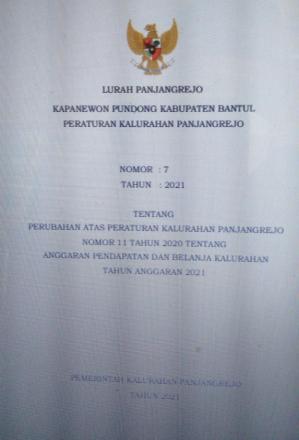 Peraturan Kalurahan No 7 Tahun 2021