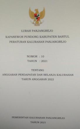 Peraturan kalurahan N0 10 Tahun 2021