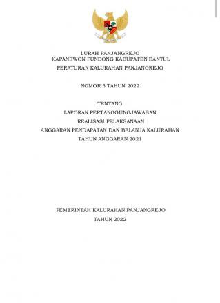 Peraturan Kalurahan No 3 Tahun 2022