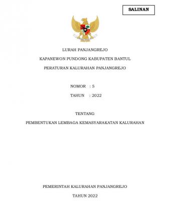 Peraturan Kalurahan No : 05  Tahun 2022
