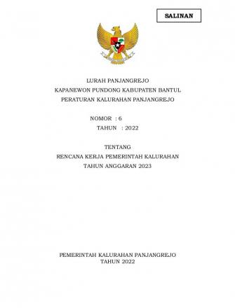 Peraturan Kalurahan No : 06 Tahun 2022