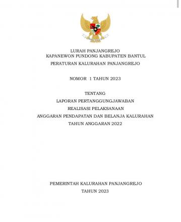 Peraturan Kalurahan No 01 tahun 2023