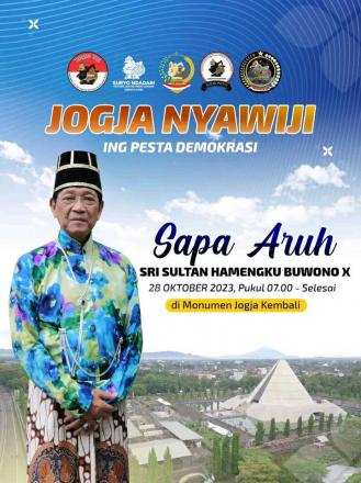 Perangkat Kalurahan Panjangrejo Hadir Dalam Acara Jogja Nyawiji ing Pesta Demokrasi.