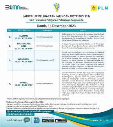 Info Pemadaman Dalam Rangka Pemeliharaan Jaringan