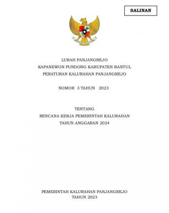Peraturan kalurahan N0 03 Tahun 2023