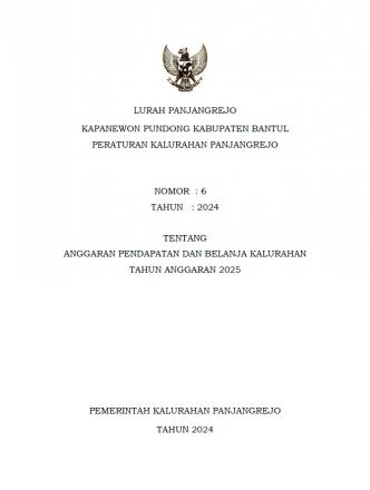 Peraturan Kalurahan Panjangrejo No 6 Tahun 2024