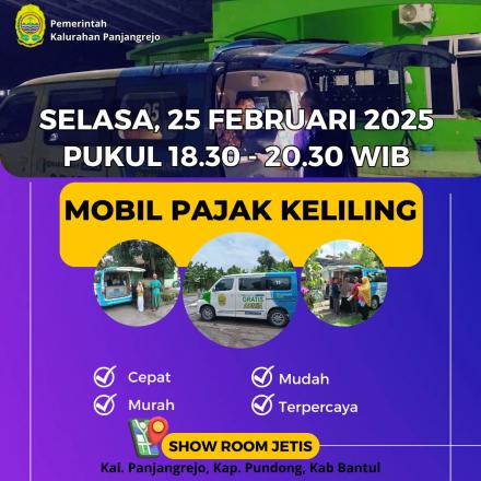 Posko Layanan Jemput Bola Pembayaran PBB Jadwal Malam. Lokasi Show Room Jetis 