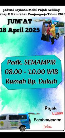 Jadwal Layanan Mobil Pajak Keliling Tahap III di Semampir