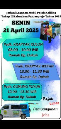 Pembayaran pajak keliling DusunKrapyak Wetan