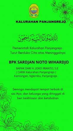 Turut berdukacita atas meninggalnya Bpk SARDJAN NOTO WIHARDJO
