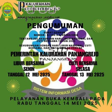 Pengumuman serta pemberitahuan pelayanan Kalurahan Panjangrejo