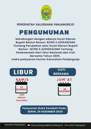 Pengumuman Hari Libur Nasional dan Cuti bersama