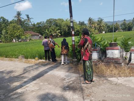 Verifikasi lapangan usulan kegiatan sudetan irigasi Padukuhan Soronanggan–Watu
