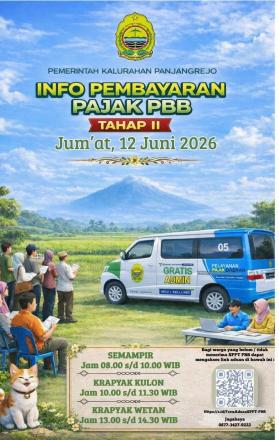 Jadwal PBB Kalurahan Panjangrejo
